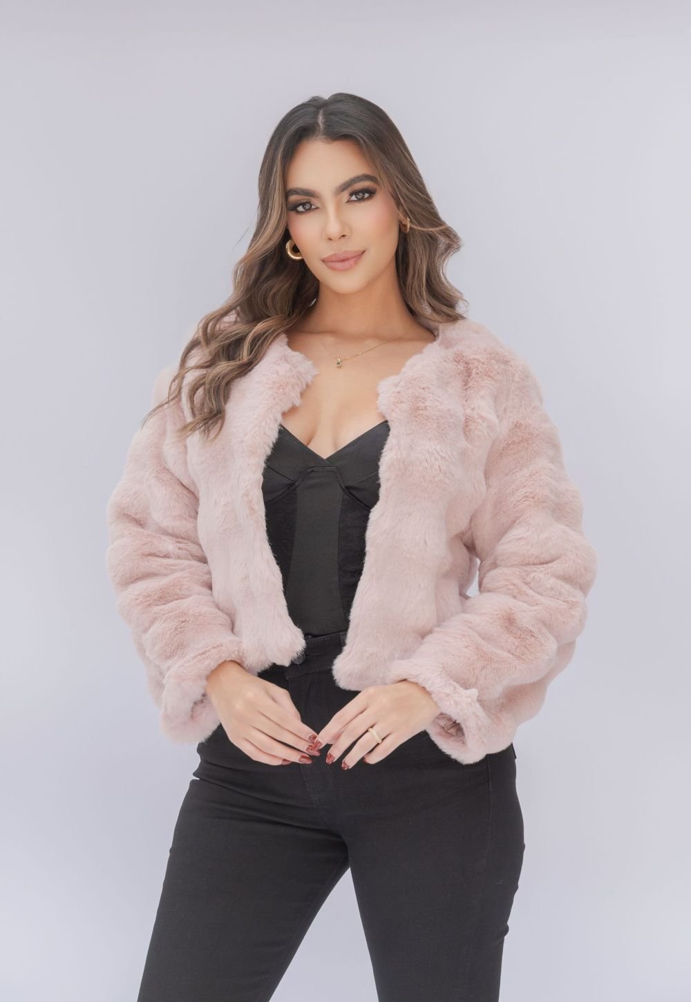 Abrigo efecto peluche 5647